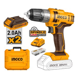 Atornillador 20volt C 2bat Y Maletin Ingco Cdli200528 Color Amarillo