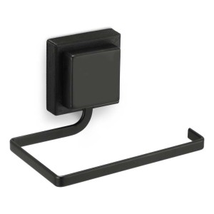 Porta Rollo Papel Higiénico Negro Mate Con Adhesivo Arthi