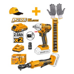 Kit Llave Impacto 20v Set Dados Llave Crique Cosli23066