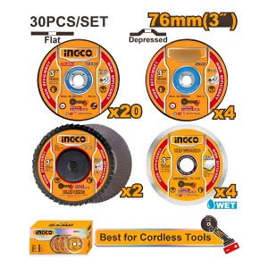 Set X 30 Discos Para Mini Amoladora 3 Ingco Cagli76017