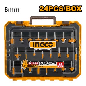 Set X 24 Fresas 6mm P Router Fresadora Ingco Akrt24062