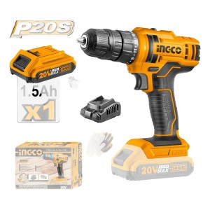 Taladro Atornillador Ingco 20v 10mm Cdli20051 Lnf + Obsq