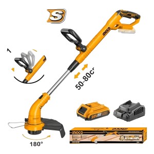 Bordeadora 20v Bat Cargador P20s Mango Reg Ingco Cgtli20301