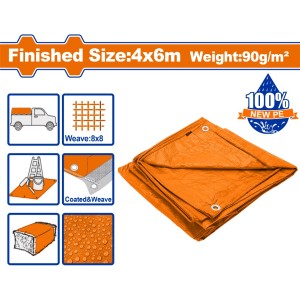 Lona Naranja 4x6mt 90g/m2 Impermeable Wadfow Wtq0946