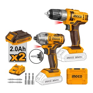 Set Atornillador Impacto Y Atornillador 10mm Ingco C Color Amarillo