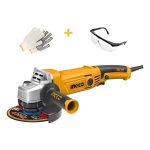 Ff Amoladora Angular Velocidad Variable 4 1/2  Ingco 1010w Indus Amarillo