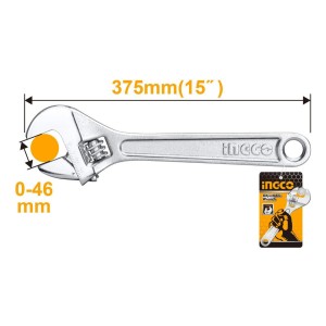 Llave Francesa Ajustable 15 Ingco Hadw131152 Abre 0 A 46mm