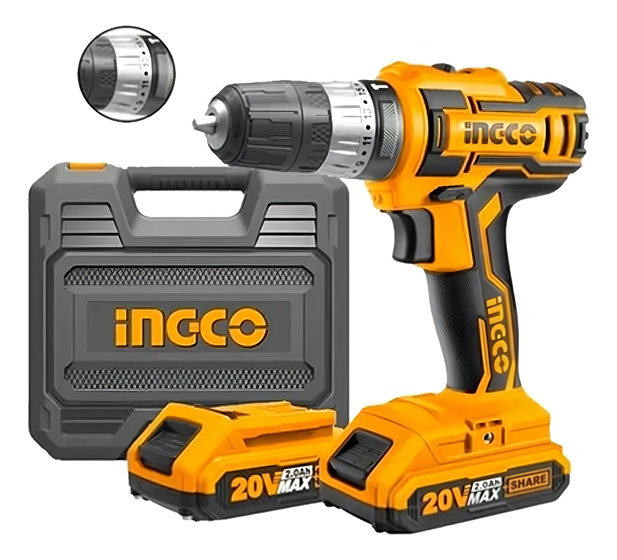 Taladro Atornillador 20v Percutor P20s Ingco Cidli200215 Color Amarillo/negro Frecuencia 50 Hz/60 Hz - Imagen 5