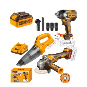 Kit Llave Impacto 850nm + Amoladora + Asp Ingco Cosli240789