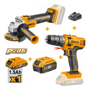 Kit Ingco Herramientas A Batería Amoladora + Atornillador