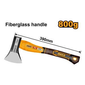 Hacha De Mano Mango Fibra De Vidrio 800grs Ingco Hax081800