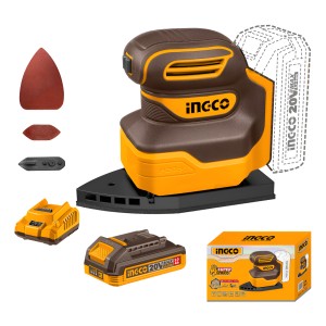 Lijadora Orbital Delta C/bat Y Car + Acce Ingco Cpsli20141