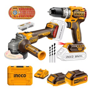 Kit Atornillador Percutor + Amoladora + 2 Bat Carg + Valija