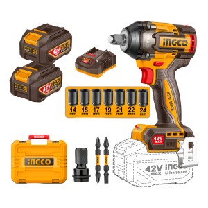 Llave Impacto 42v 600nm Accesorio + Valija Ingco Ciwli42602