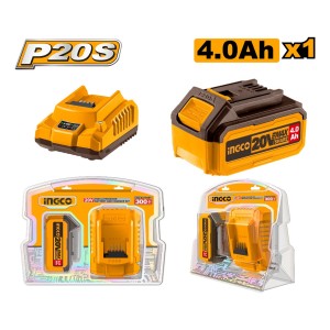 Set X1 Bateria 20v 4amp + 1 Cargador Ingco Fbcpk1214