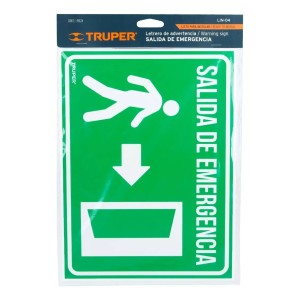 Cartel Salida De Emergencia Reflectivo Truper 21 X 28cm Lnf