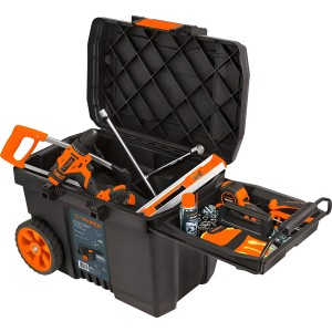 Caja De Herramientas Truper Chp-23r De Plástico Con Ruedas 39cm X 58cm X 43cm Negra