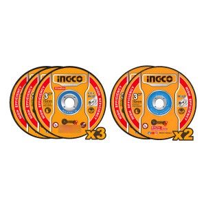 Set 5 Discos Abrasivos Corte Desbaste Metal Ingco Mcd303768