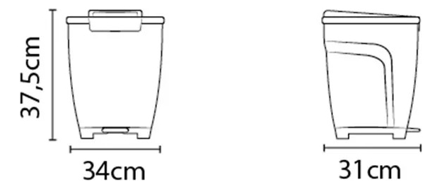 Basurero T-force 15 Lt En Ppl Gris Tramontina - Lnf - Imagen 3