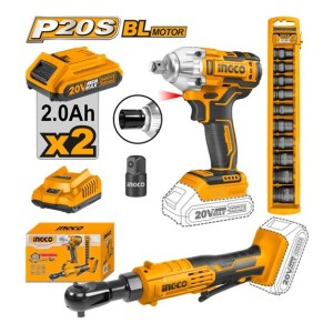 Kit Llave Impacto 20v Set Dados Llave Crique Lnf