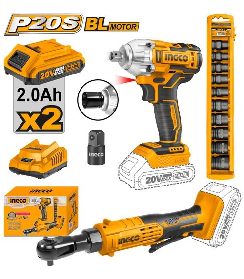 Kit Llave Impacto 20v Set Dados Llave Crique Lnf