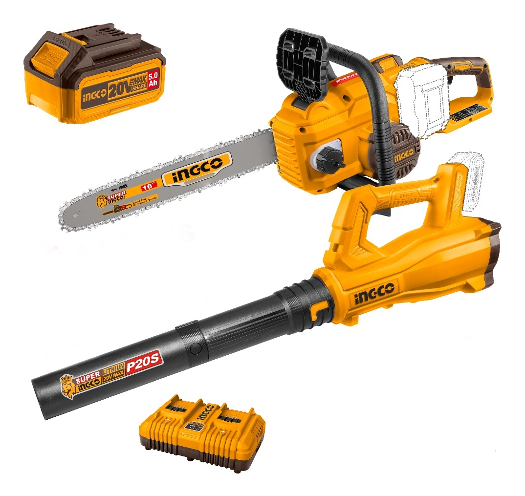 Kit Motosierra + Soplador + 2 Bat 5.0ah Cosli240463 Ingco - Imagen 2