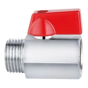 Llave De Paso Metálica Mini Bronce Cromado Macho Hembra 1/2