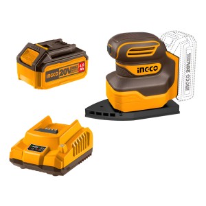 Lijadora Orbital Delta 20v Accesorios + Comp Ingco Cpsli2014