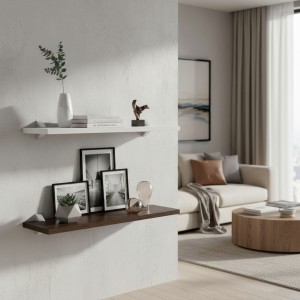 Estante Rectangular Madera Prat-k 80 X 20 Cms C/soporte