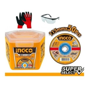 Lata X 50 Discos 4 1/2 X 1.2mm Corte Metal Ingco Super Selec