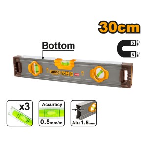 Nivel Imantado 30cm Aluminio Ingco Hsl38030m - Smf