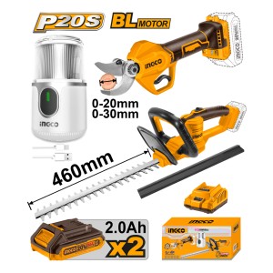 Kit Tijera Poda + Cortacerco + Molinillo Cosli240688 Ingco