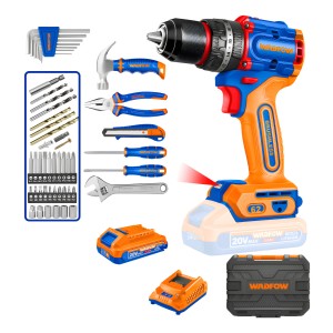 Set Herramientas 91 Pcs + Taladro Percutor Wadfow Wdt4b91