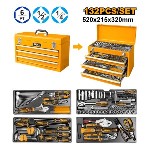 Set De 132 Herramientas En Valija Metalica Htcs221321 Ingco