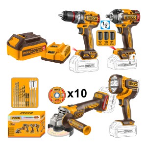 Kit 20v Brushless Motor C/bat/carg + Acc Cosli241292 Ingco