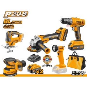 Super Kit Amoladora/lijadora/sierra/atornillador Ingco - Lnf