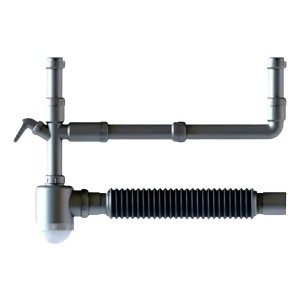 Sifon Doble Con Roscas Cocina Inplast 1.1/2 Y Salida 50mm