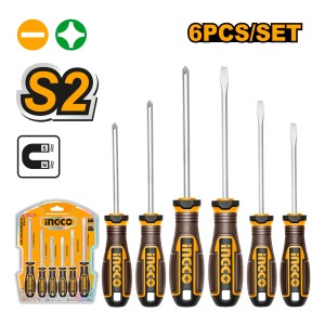 Set X 6 Destornilladores Imantado Ingco Hksds0628 - L N F
