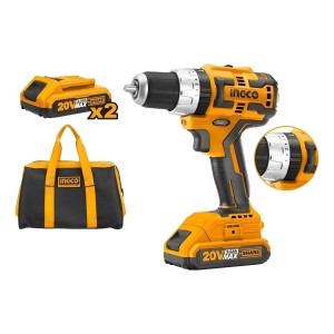 Taladro Atornillador 20v Sin Carbones Percutor 13mm Ingco