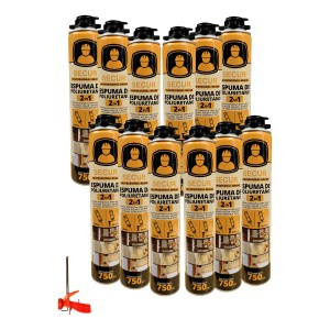 Espuma De Poliuretano 750ml Homey X 12 + Pistola