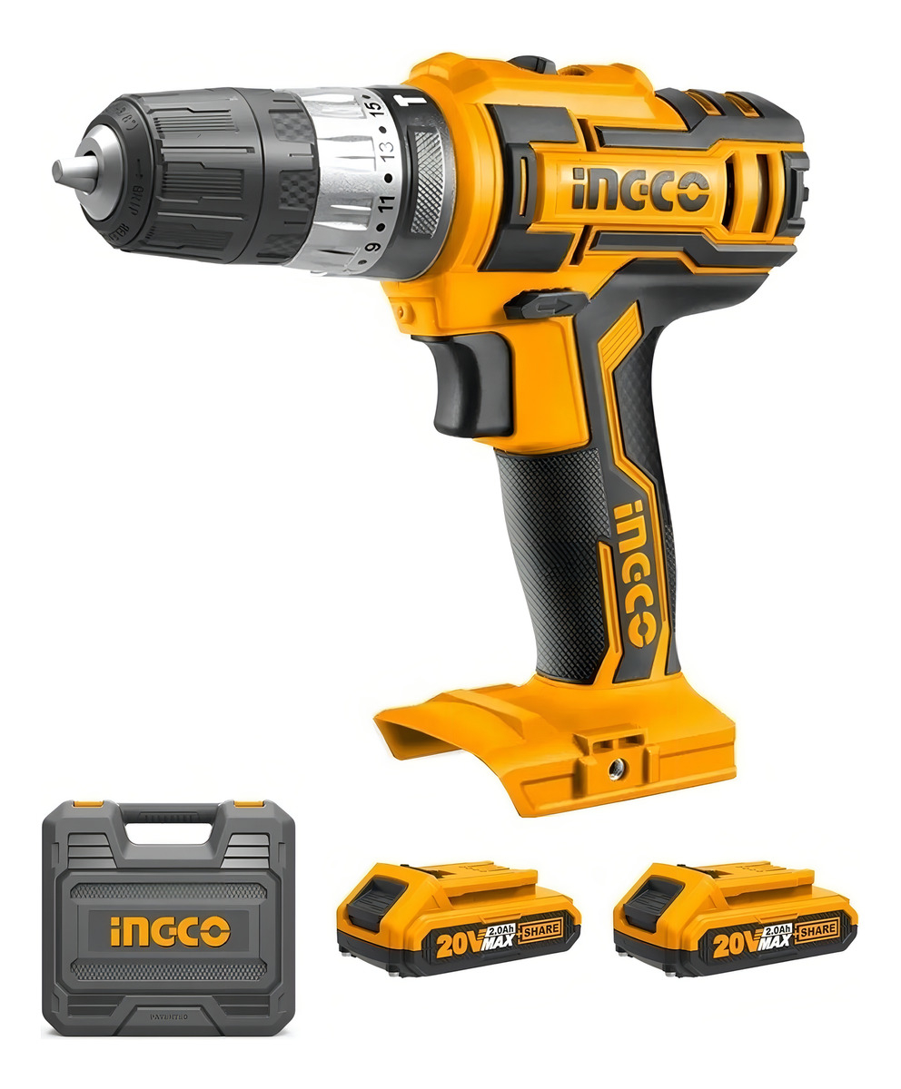 Taladro Atornillador 20v Percutor P20s Ingco Cidli200215 Color Amarillo/negro Frecuencia 50 Hz/60 Hz - Imagen 3