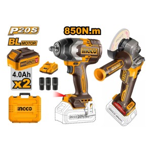 Kit Llave De Impacto + Amoladora Brushless Ingco Kit - L N F