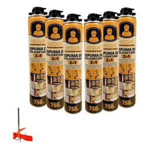 Espuma De Poliuretano 750ml Homey X 6 + Pistola