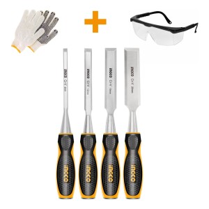 Juego De Formones 4 Piezas 6 A 25mm 140mm Ingco Hktwc0401