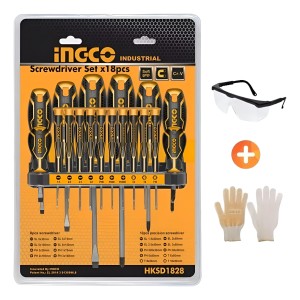 Ff Juego 18 Destornilladores Ingco Hksd1828 Industrial