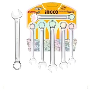 Juego De 6 Llaves Combinadas Ingco Super Select Ferreland Plateado