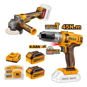 Kit Atornillador 60nm + Amoladora Ingco + Bateria 4ah- L N F