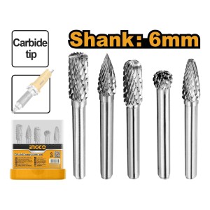 Set 5 Fresas Rotativas Carburo Tungsteno Ingco Hrrc0051