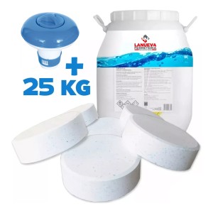 Pastillas De Cloro Triple Acción Tarrina 25kg + Boya