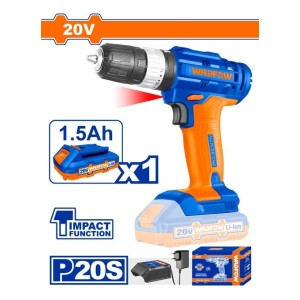 Taladro Atornillador Con Percutor 20v Wadfow Wcdp521